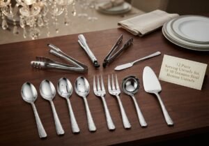 12 Piece Serving Utensils Set, 18/10 Stainless Steel Hostess Utensils