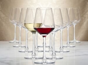 Wine Glasses Set of 12, 12 oz Clear Wine Glasses with Stem