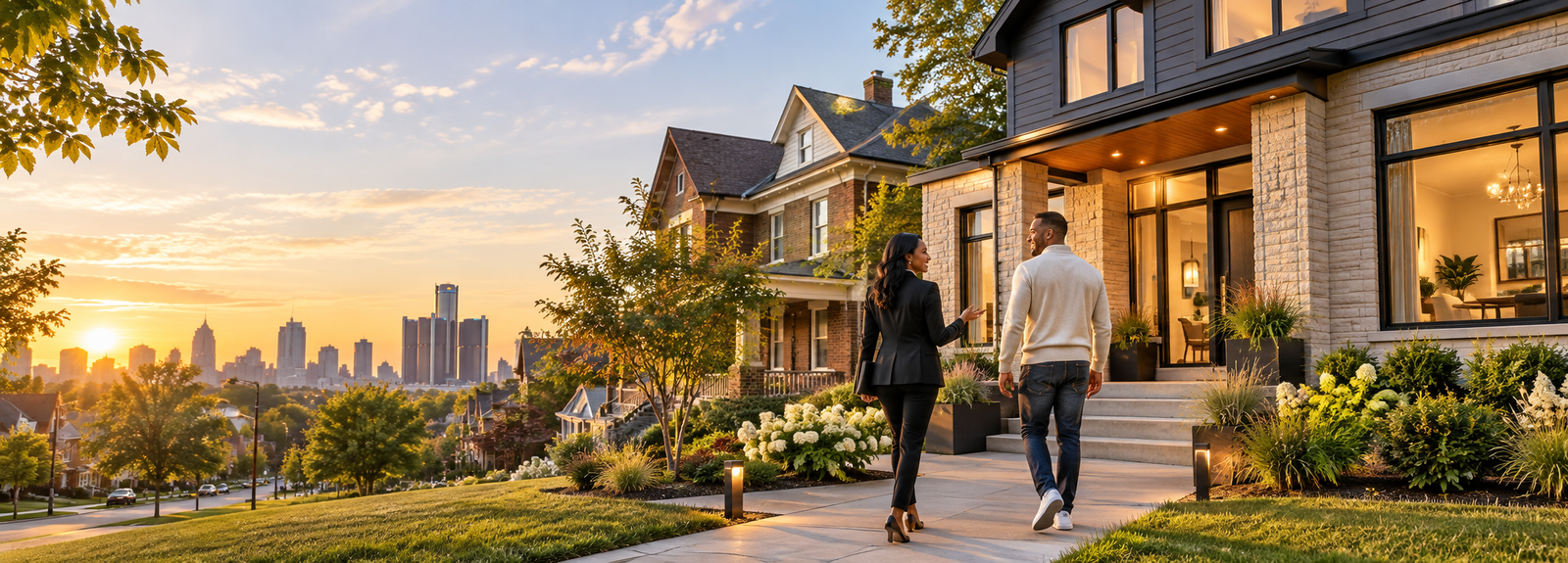 Modern Detroit neighborhood homes